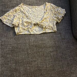 Floral Yellow Crop Top